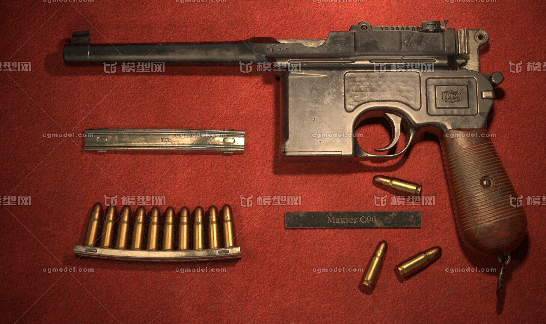 pbr-毛瑟c96手枪_yudon作品_武器枪械模型_cg模型网