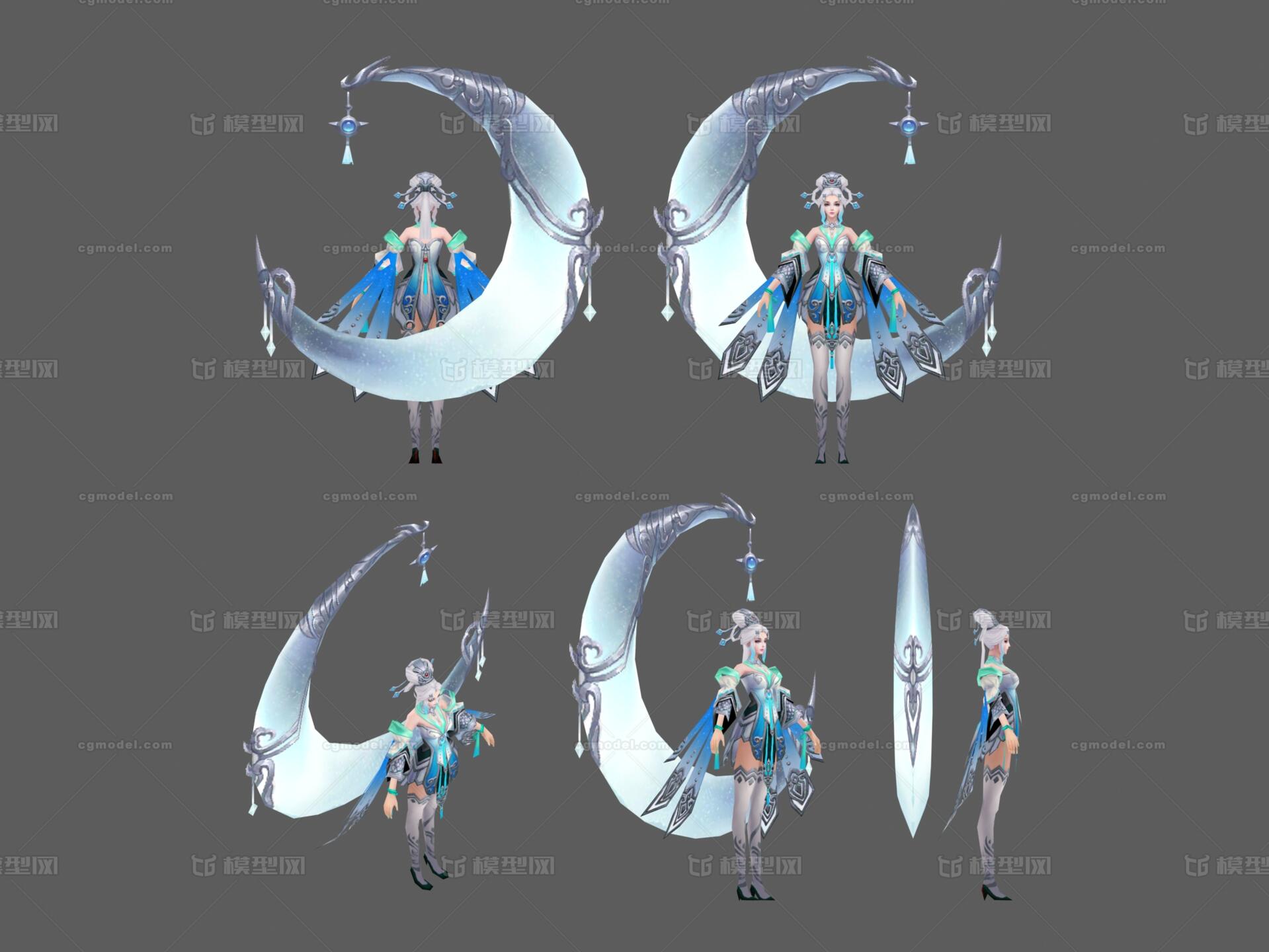 月神 嫦娥 女祭司 女法师 白发魔女 月轮女神 写实 中国风