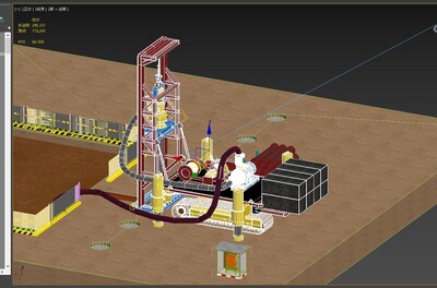 钻孔灌注桩泵吸式反循环钻机模型场景 泥浆循环池 三级电箱