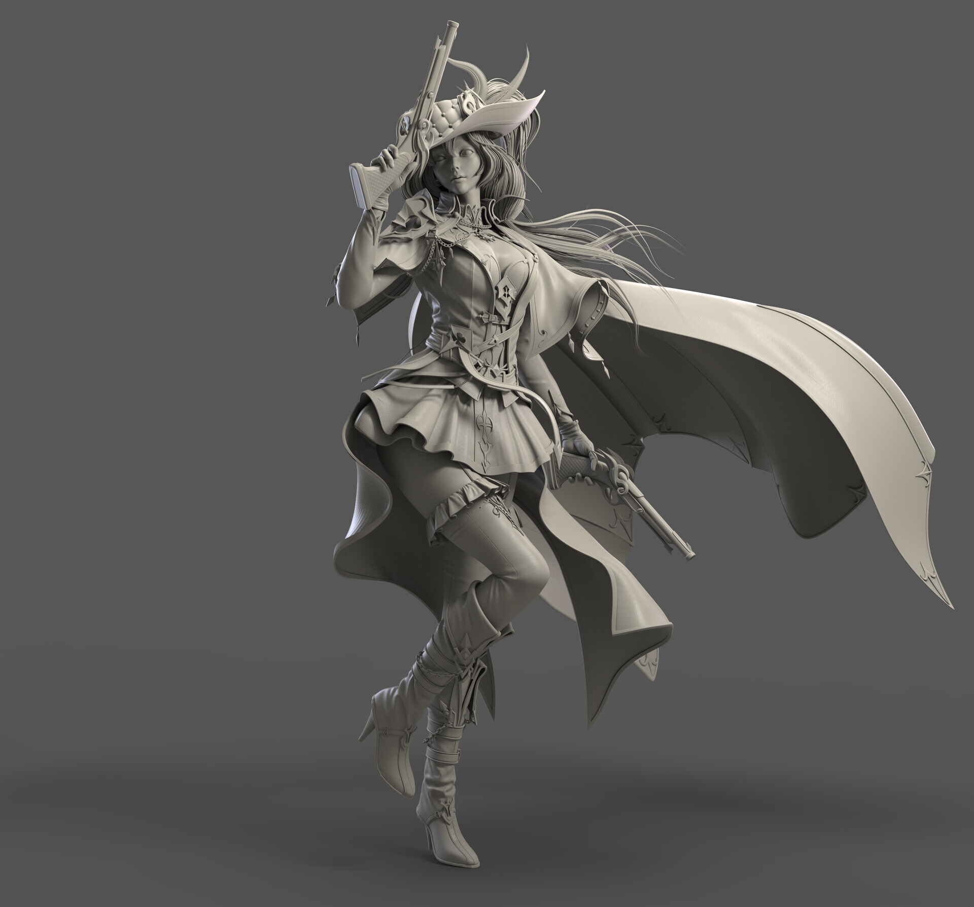 翼次方cg角色线下班学员罗江wip 白模