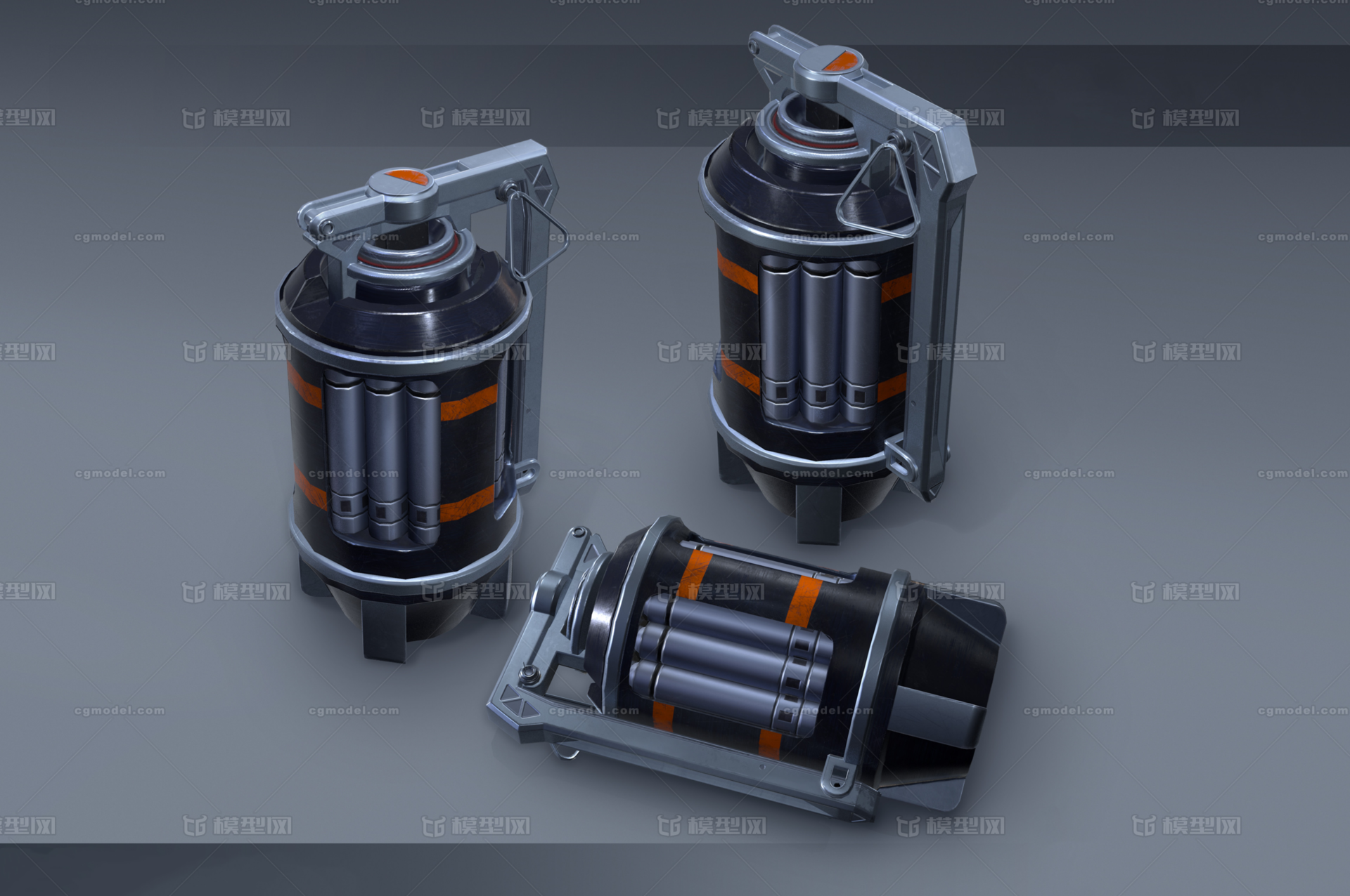 pbr-科幻能量手榴弹_yudon作品_武器冷兵器_cg模型网