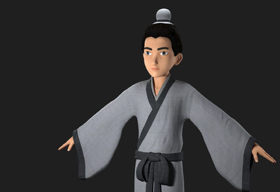 卡通古代人物 古代男人 古代书生 汉服 士大夫 汉朝官员 秦朝人物