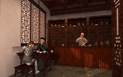 同仁堂药房 中药房 中医问诊 中药 写实古代药店 药铺 中医馆 中药馆