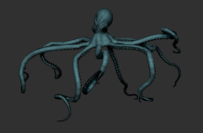 章鱼 触手怪 _打枪的不要作品_雕塑/文物动物雕塑_cg模型网