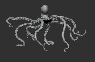 章鱼 触手怪 _打枪的不要作品_雕塑/文物动物雕塑_cg模型网