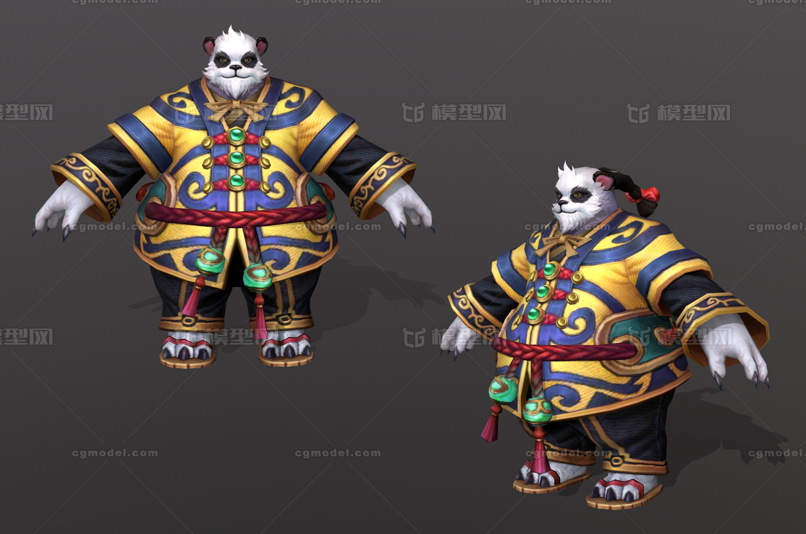 手绘熊猫人 熊猫大侠 功夫熊猫 中国风熊猫人时装