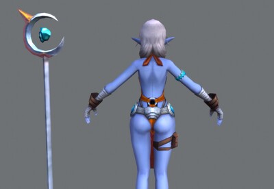 手绘 暗夜 女精灵elf【13组动画】卡通 精灵女战士