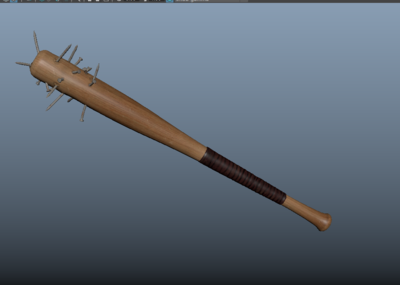 带钉子的棒球棍模型