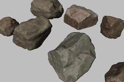 石头 岩石 写实石头 石块 礁_cgman68作品_石头植物石头_cg模型网