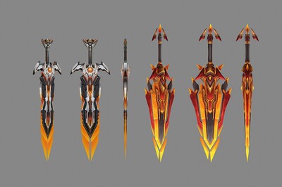 剑 机械神剑 高达 武器 科技感 科幻风 未来风 手绘低模