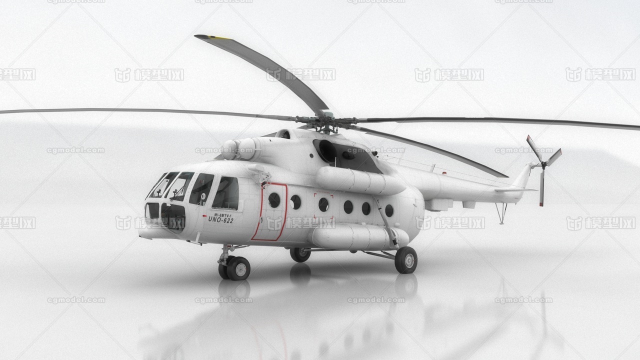 米8武装直升机 m8直升机模型-军用直升机模型库-3ds Max(.max)模型下载-cg模型网