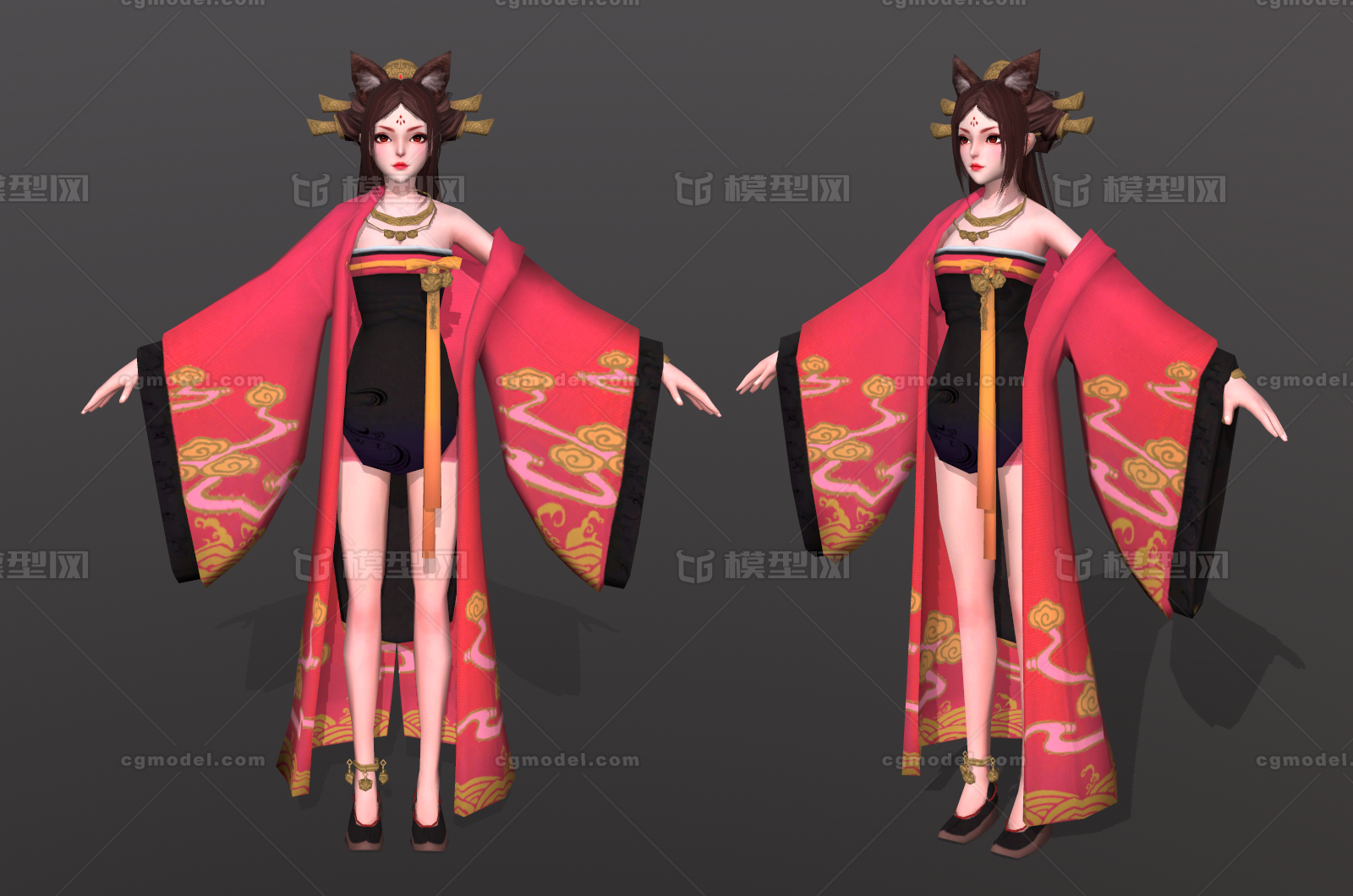 古代舞女 美女模型-女人模型库-3ds Max(.max)模型下载-cg模型网