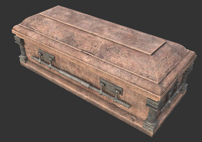 pbr次世代 棺材 棺椁 灵柩 寿棺 棺_heikeji作品_场景场景部件_cg模型