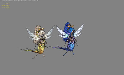 卡通 美人鱼(变色)娜迦 鱼妖 金色人鱼公主 透明翅膀 女妖