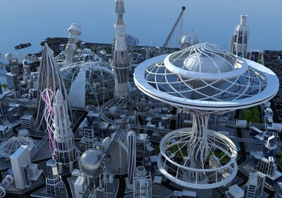 未来城市 未来城市,科幻城市,海上都市,高科技管道
