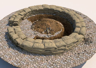 战壕 环形战壕 战争场景 淞沪会战环形战壕还原 二战场景 抗战 抗日