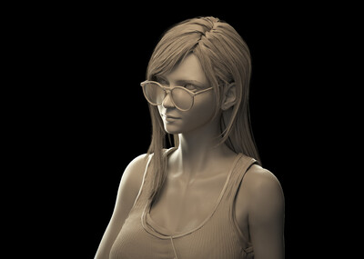 出模型可乐儿美女cg半身角色