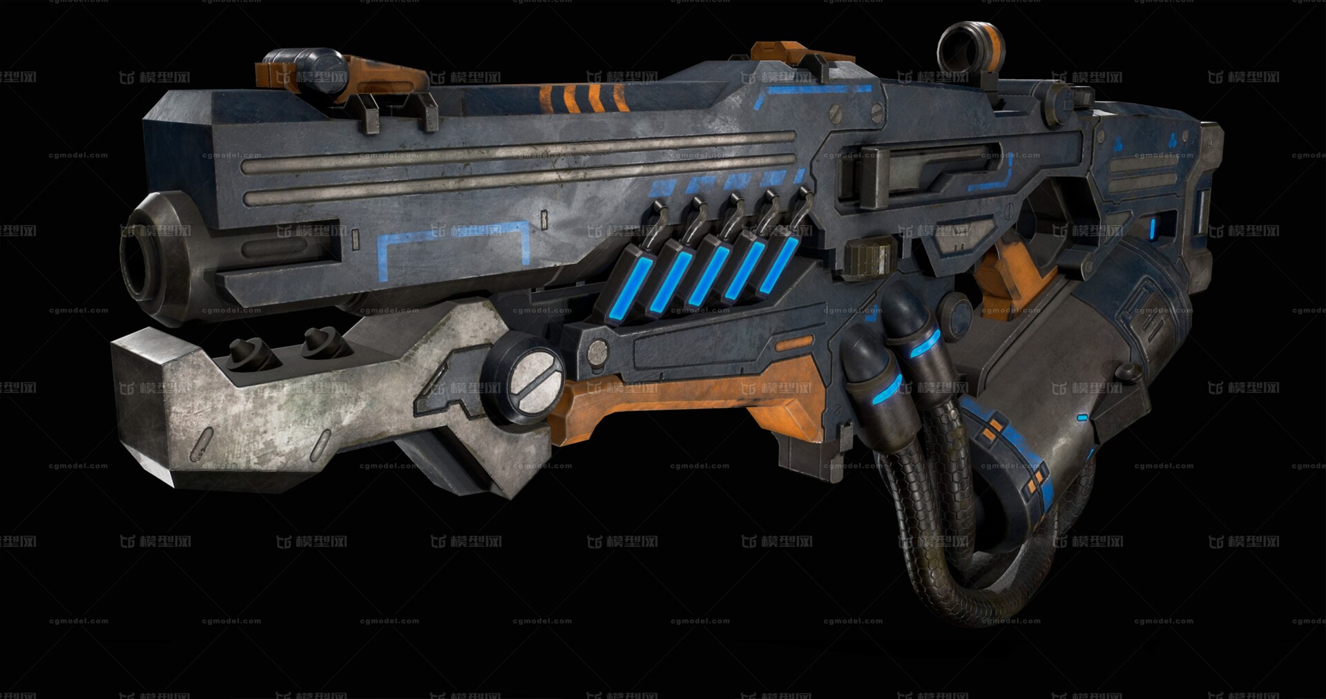 pbr-科幻能量步枪_yudon作品_武器枪械模型_cg模型网