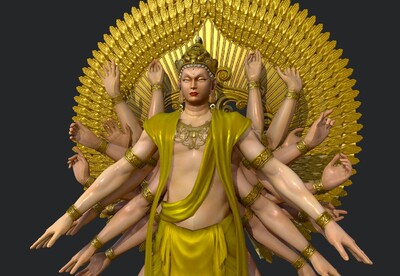 神话千手佛像 【次世代】写实 简模 转轮圣王  转轮王