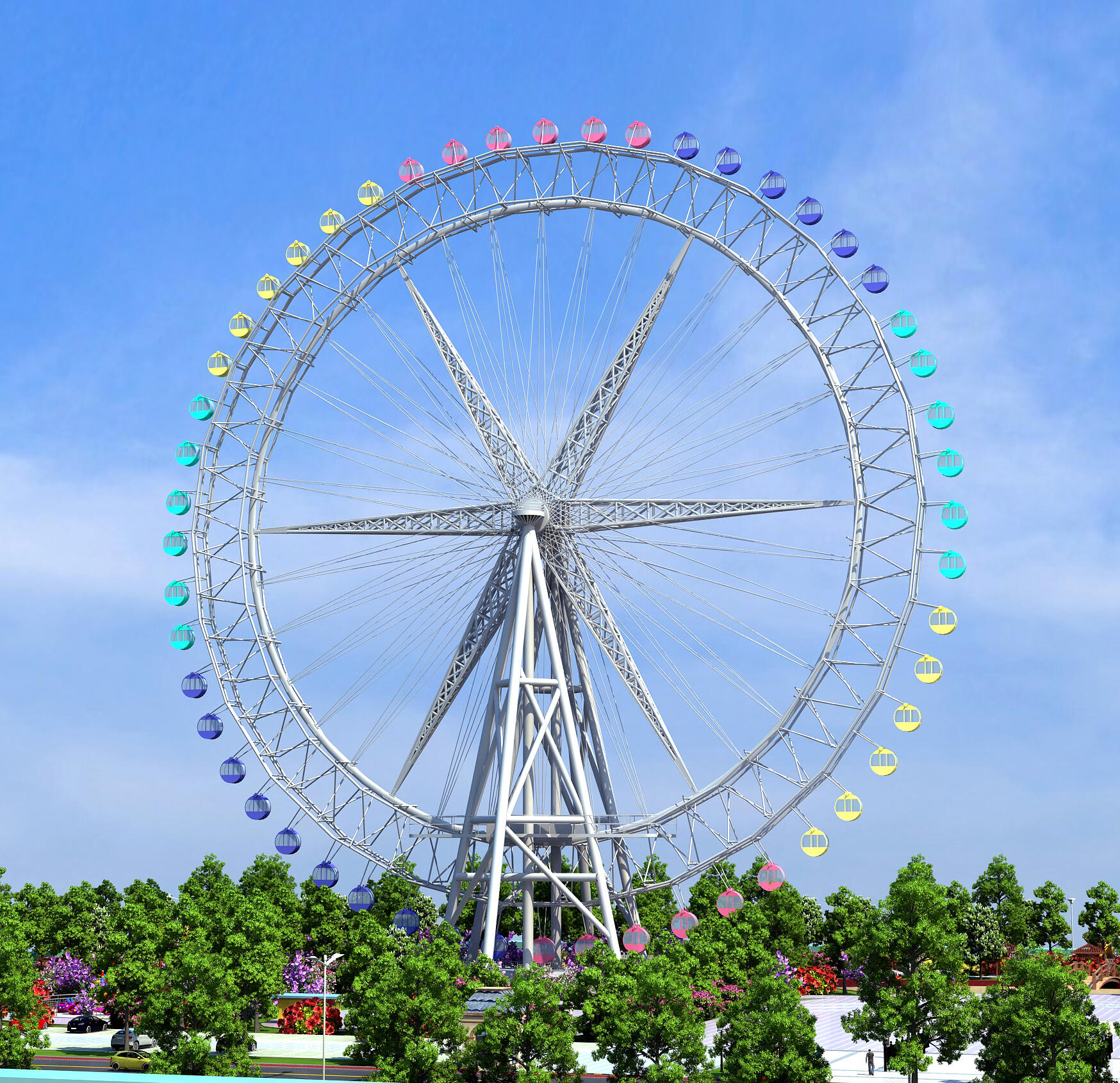 点个赞呗现代摩天轮设备,游乐设施官方提示:1,如该资源发布者无特别