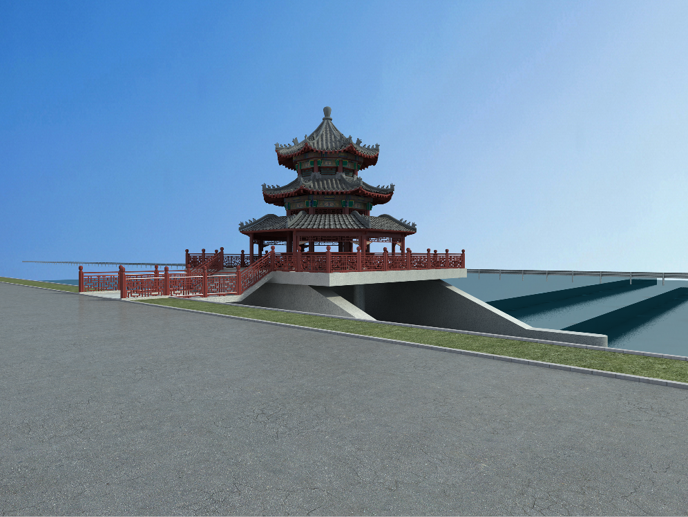 水上古建亭子