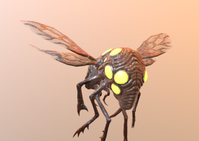 次时代 pbr 外星 飞虫 昆虫 翅膀 发光