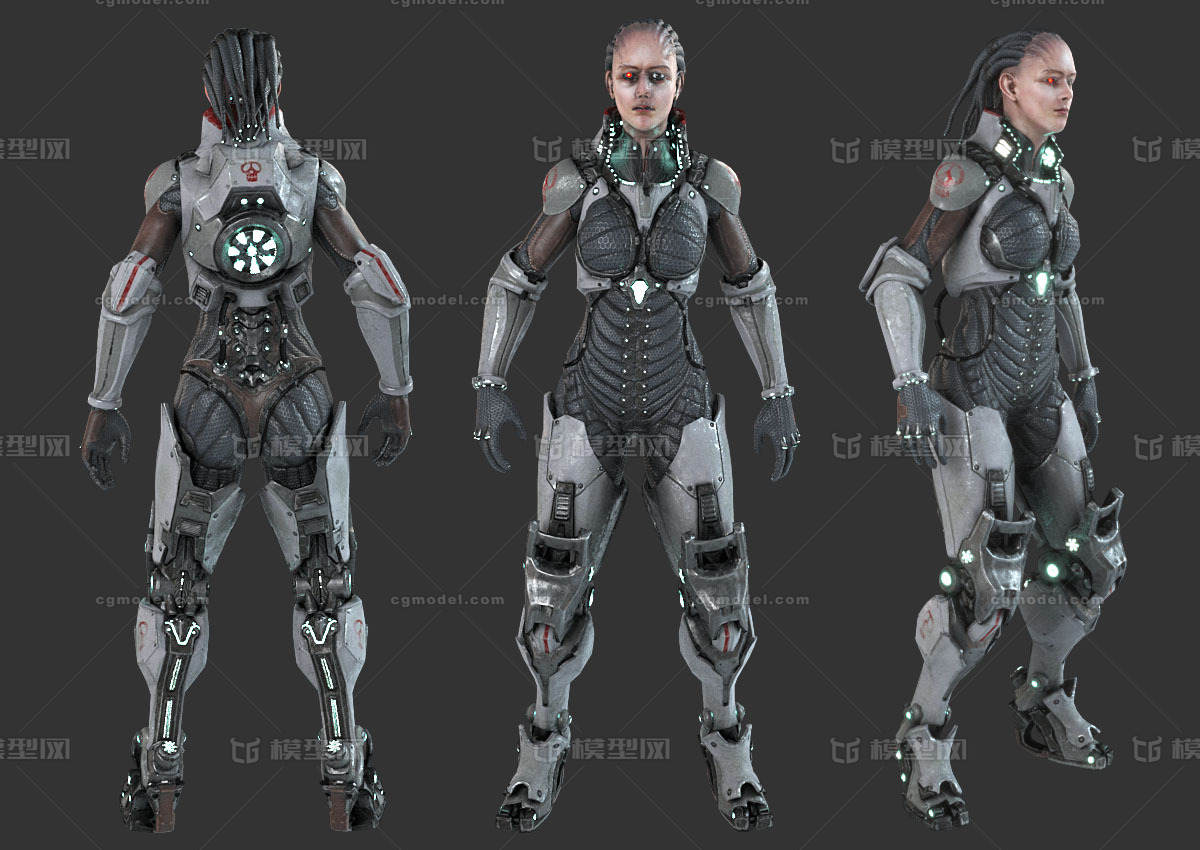 pbr次世代 未来战士 黑人战士 科幻女战士 scifi 科幻装甲 生化装甲
