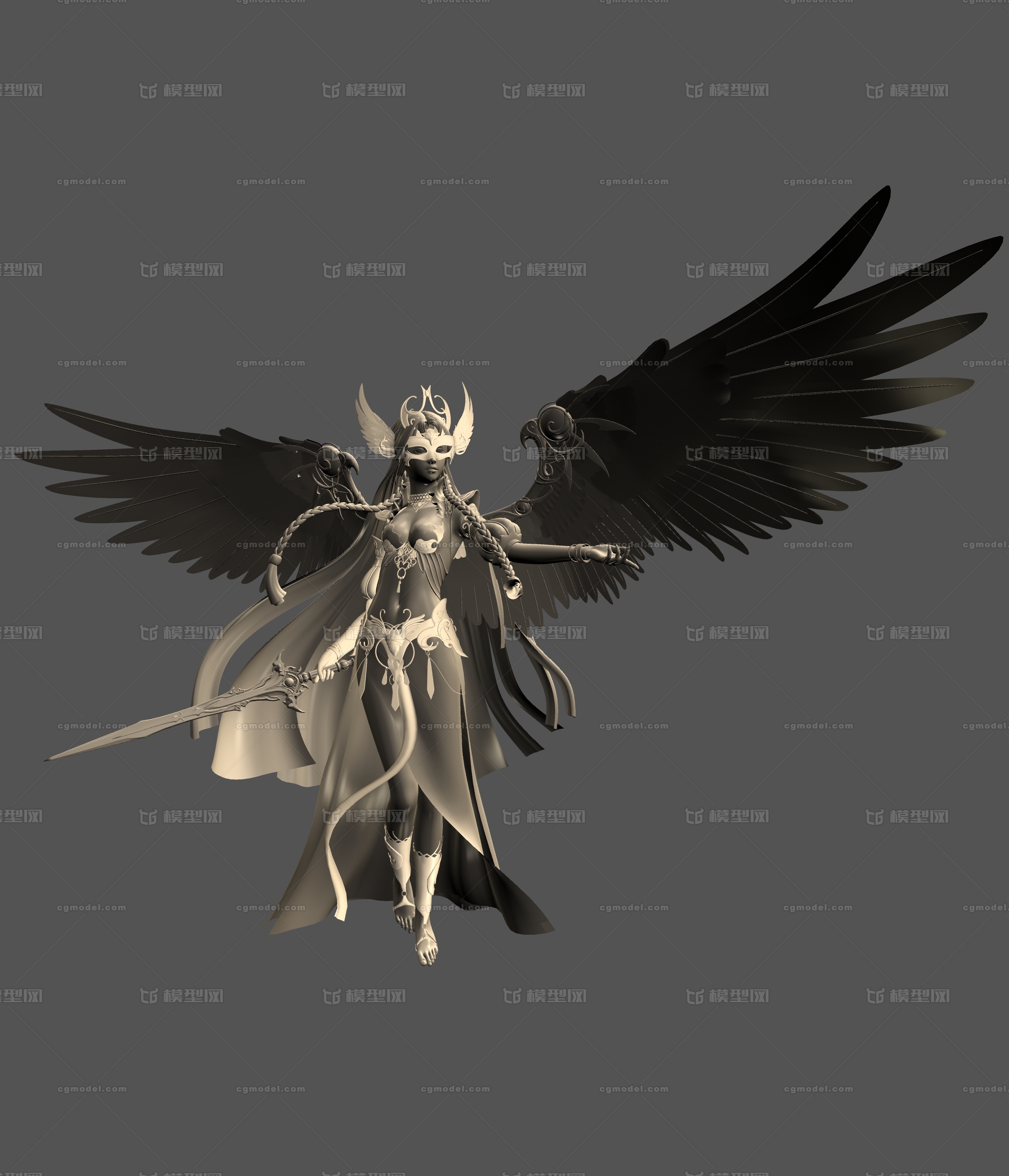 战斗天使 西方女勇士 游戏角色 战士 剑姬 白天使 游戏天使 天使剑士