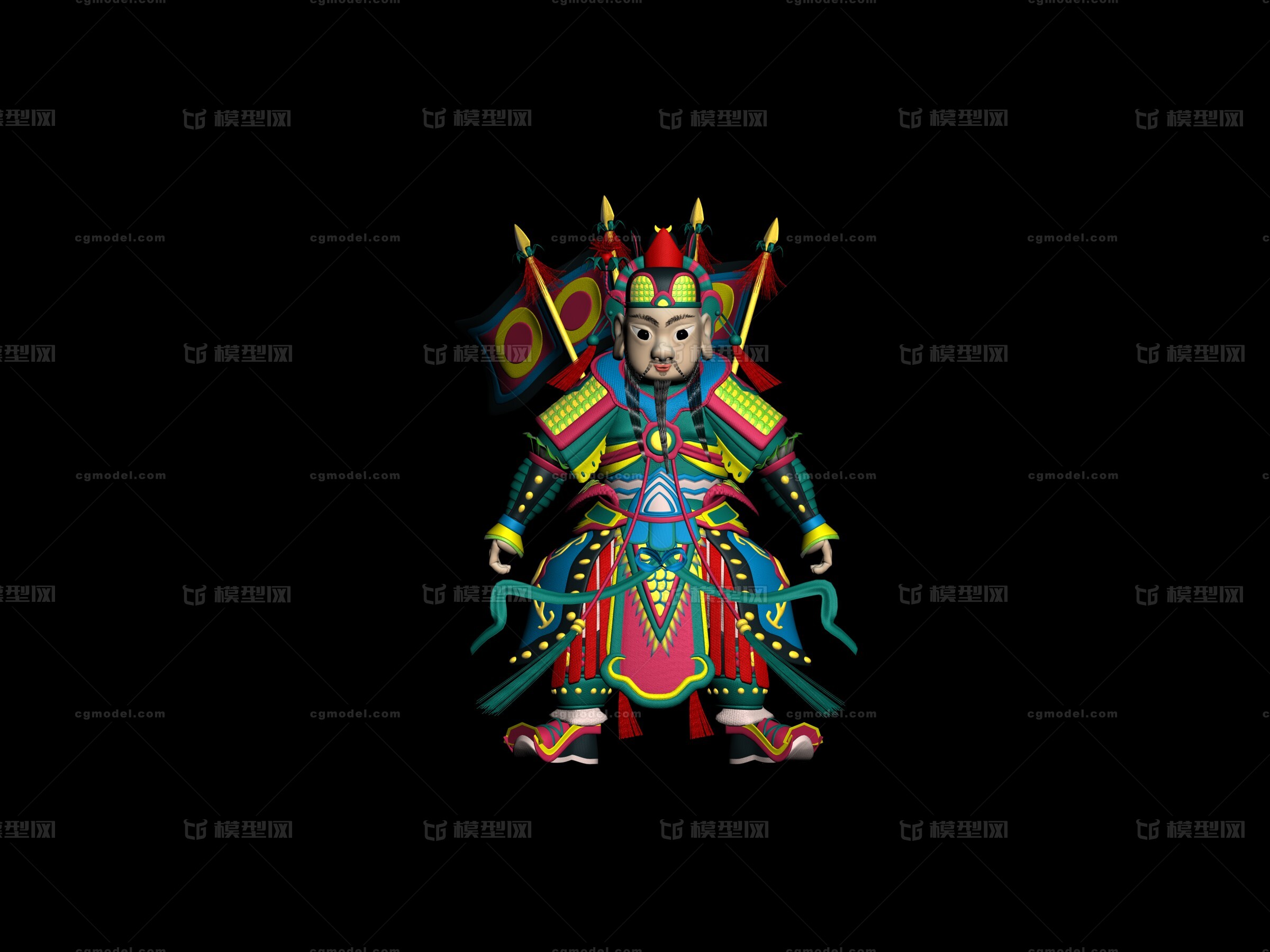 门神 四大天王模型-男人模型库-3ds Max(.max)模型下载-cg模型网