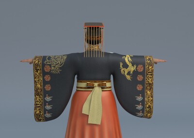 汉服冕服古代皇帝服饰影视动画模型