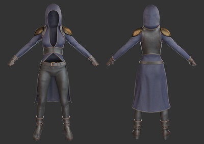 pbr次世代 女性皮甲 女盗贼盔甲 轻甲 女刺客 古代盔甲 护甲 防御甲