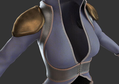 pbr次世代 女性皮甲 女盗贼盔甲 轻甲 女刺客 古代盔甲 护甲 防御甲