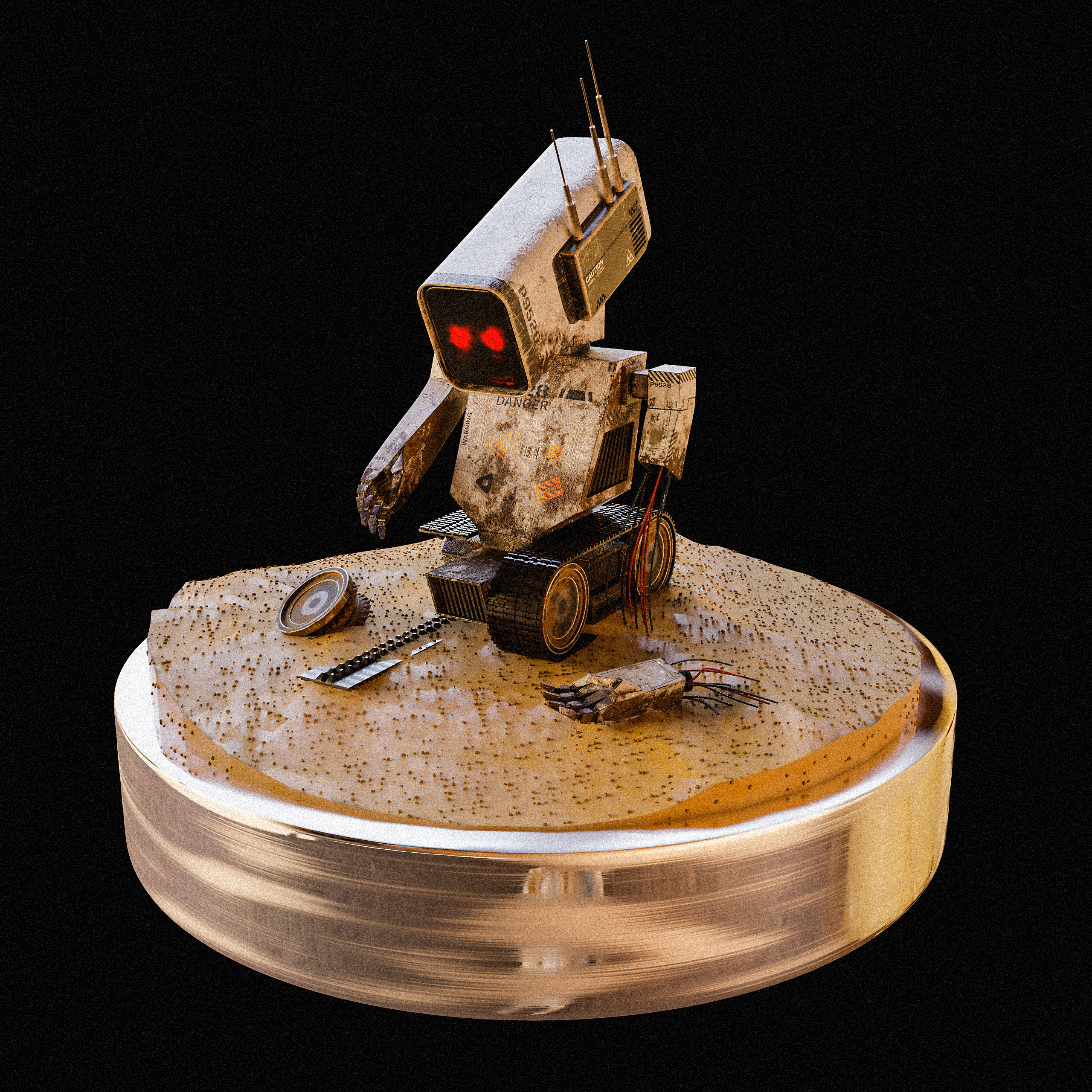 一个已经损坏的小机器人 - blender