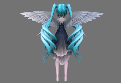 天使初音miku 二次元 卡通女天使 angel