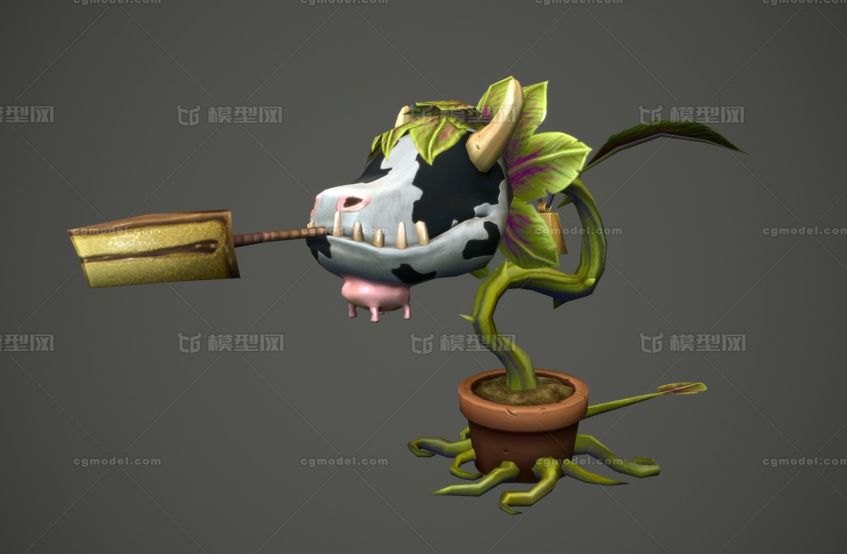 次世代 奶牛食人花 cowplant  手绘  植物怪