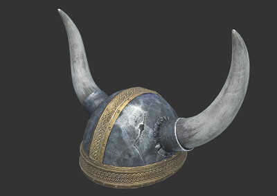 pbr次世代 维京人头盔 野蛮人头盔 犄角头盔 战士头盔 狂战士 海盗