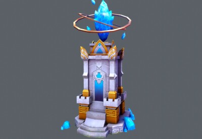 卡通 精美水晶城堡【带动画】 蓝水晶建筑   水晶堡垒