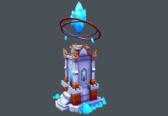卡通 精美水晶城堡【带动画】 蓝水晶建筑   水晶堡垒