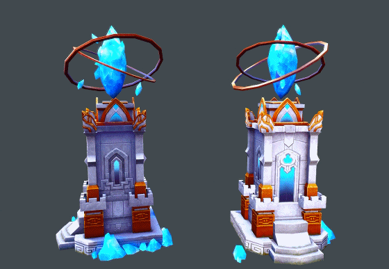 卡通 精美水晶城堡【带动画】 蓝水晶建筑   水晶堡垒