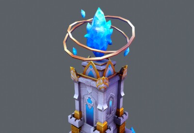 卡通 精美水晶城堡【带动画】 蓝水晶建筑   水晶堡垒