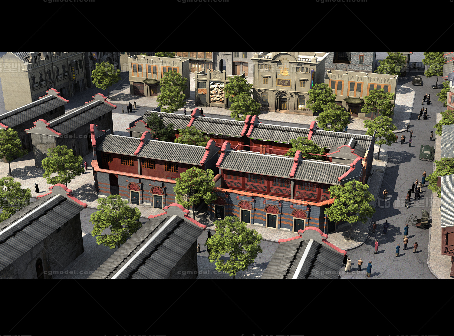 中共一大会址 民国街道 旧址 旧上海 民国建筑 骑楼 旧街道 民国人物