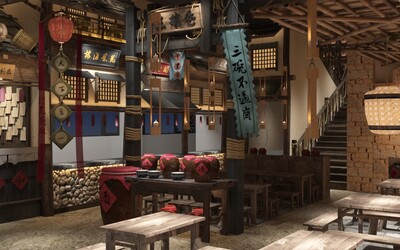 古建客栈古代餐馆茶楼饭店驿站古镇模型-现代场景模型库-3ds Max(.max)模型下载-cg模型网