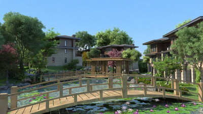 别墅区小桥流水