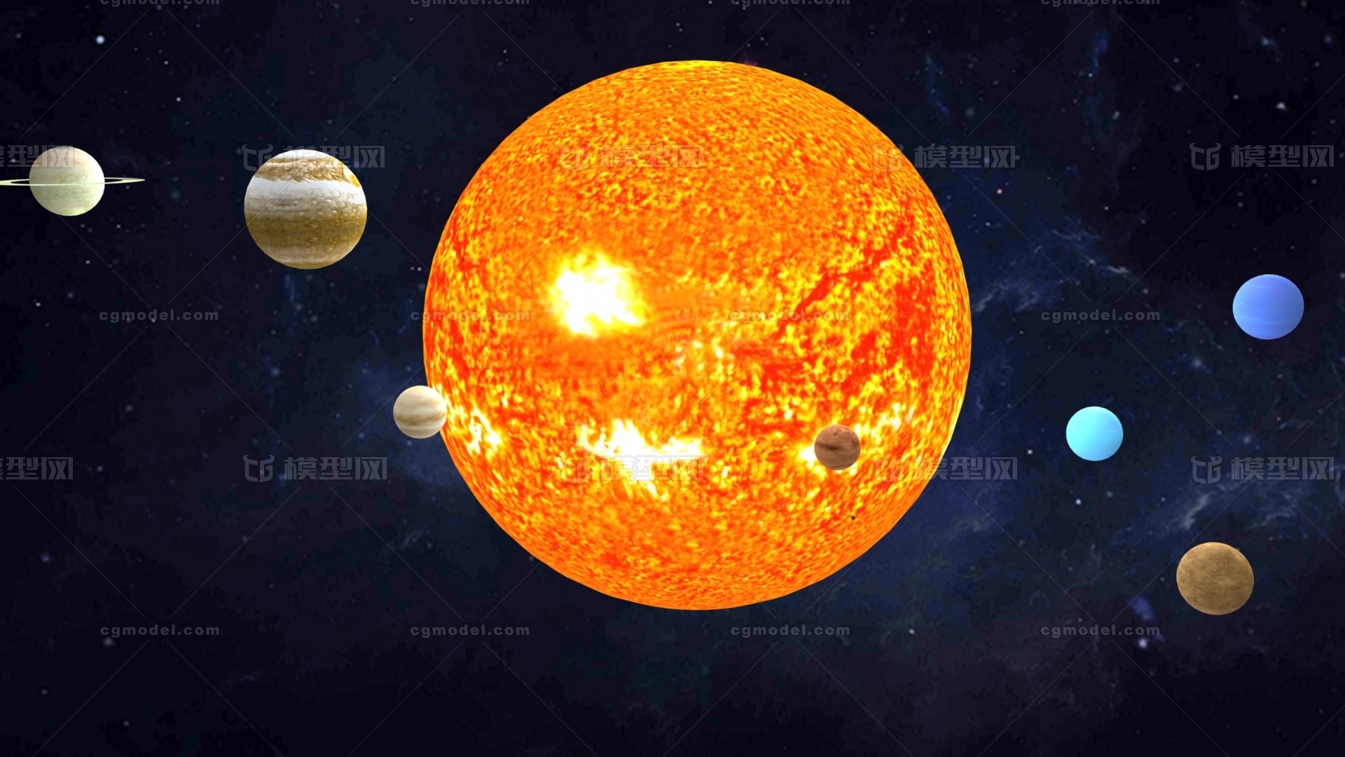 宇宙 银河系 科幻 太空场景 水星 金星 地球 火星 木星 土星 海王