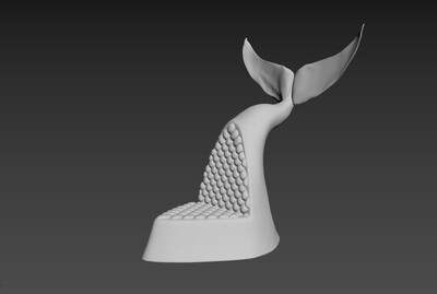 3d打印 鱼尾设计造型椅子 工艺品 家居_祈祈0618作品_家装客厅_cg模型