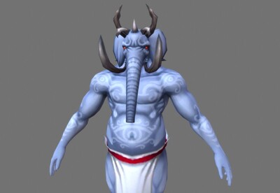 手绘 象鼻精【带动画】象怪 boss 漫画妖怪