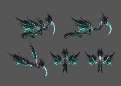 骷髅鸟 地狱鸟 幽冥黑鸟 灵魂神鸟 怪物 boss 飞行坐骑 手绘低模