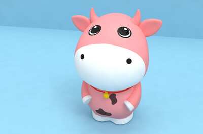 卡通牛 牛造型 可爱小牛 属相牛_yanaxu作品_动物哺乳_cg模型网
