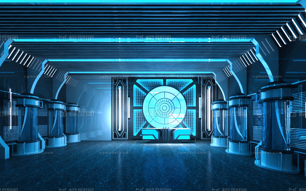 现代科幻场景 科幻走廊模型-科幻场景模型库-3ds Max(.max)模型下载-cg模型网