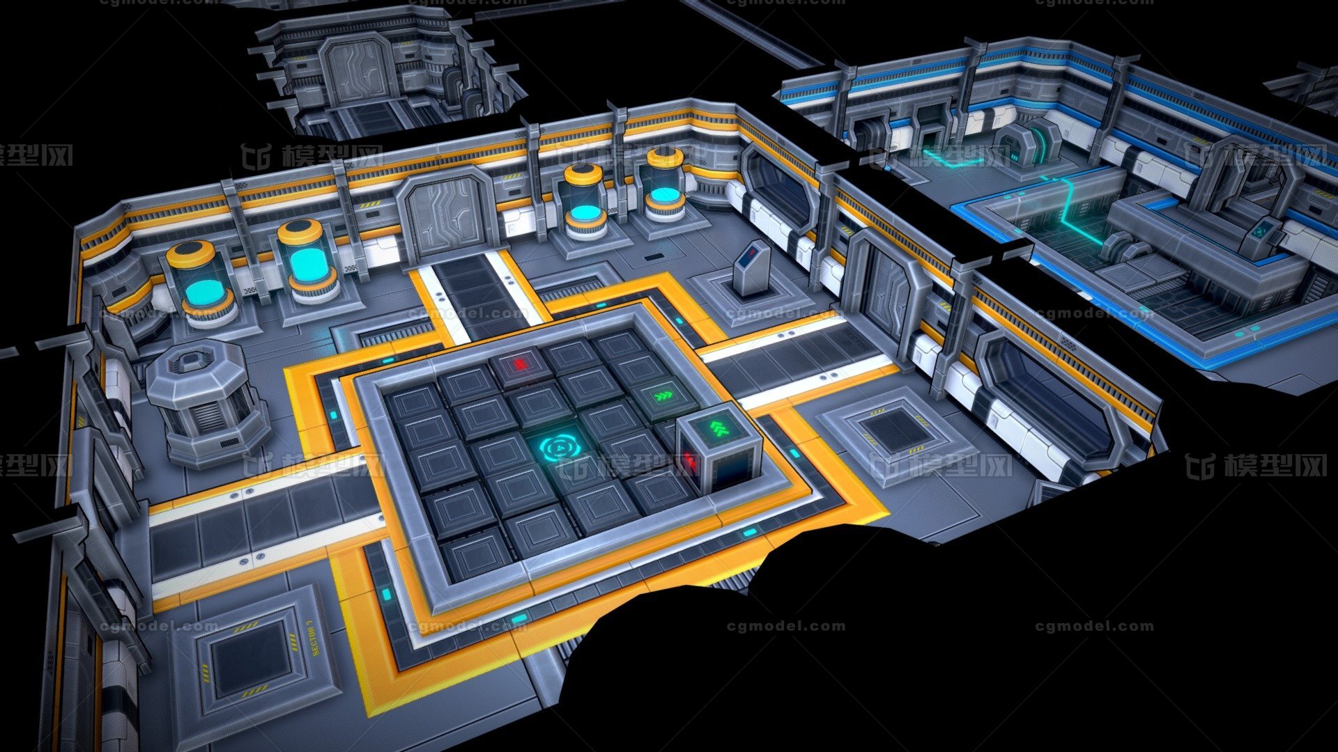 未来空间站基地 太空站 舰仓 _lunarster作品_场景科幻场景_cg模型网